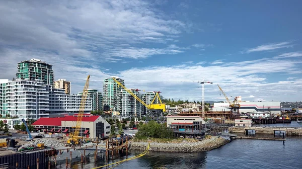 Residential District en de haven van North Vancouver Stockfoto