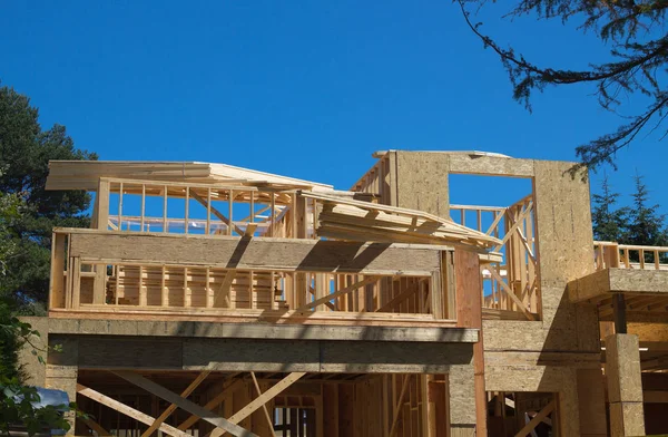 New Construction Framing and Foundation — Stock Photo, Image