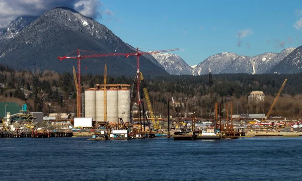 Městská Krajina North Vancouver North Vancouver Námořní Přístav Průmyslová Zóna — Stock fotografie