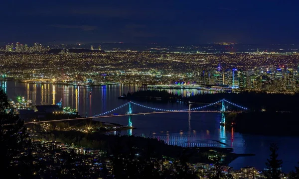 Blick Vom Zypressenberg Auf Vancouver Hafen Metro Vancouver Vancouver Innenstadt — Stockfoto