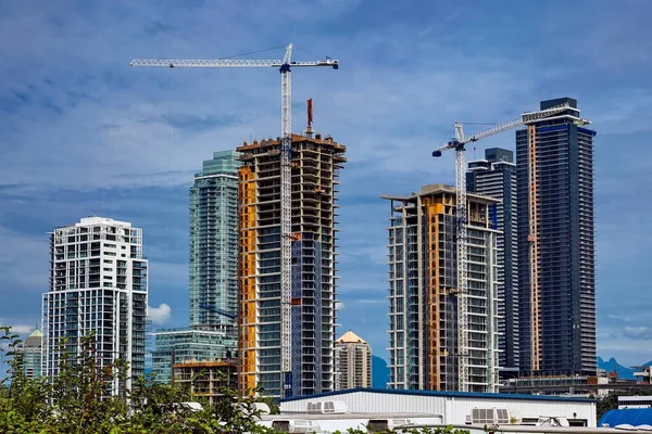 Construction Site Burnaby City Construction New Residential Area High Rise — Stock Photo, Image