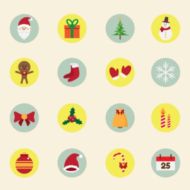 Noel tasarım konsepti. simgeler kümesi. vektör çizim.