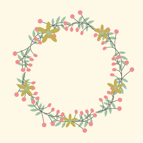 Wreath flower. cute floral for decoration. romantic design concept. vector illustration. — Stock Vector