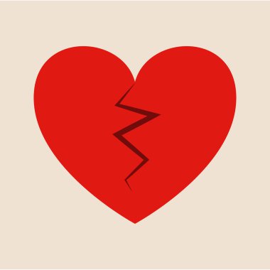 Kalbi kırık. vektör çizim