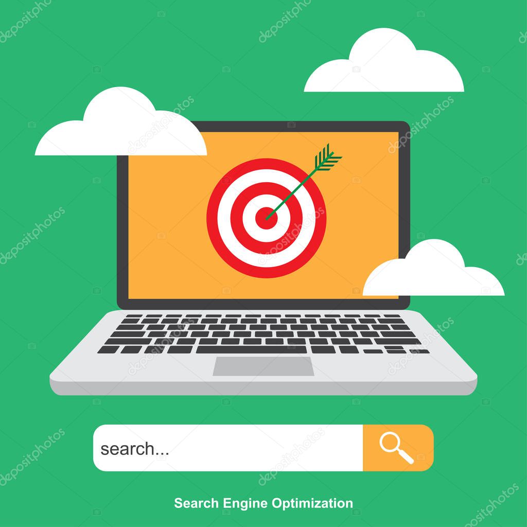 SEO , Search Engine Optimization. Digital Marketing. Analytics Search , Information and Website.Vector Illustration.