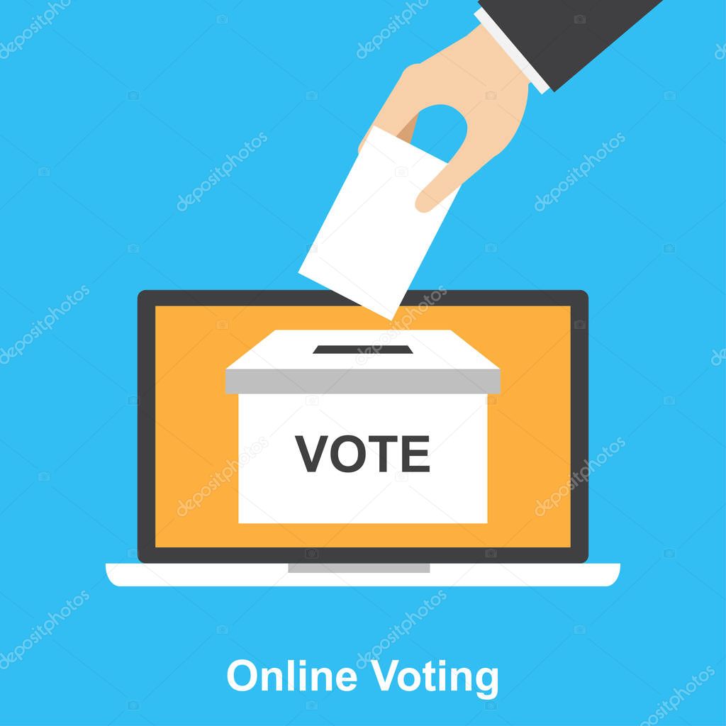 online voting , vote , election. vector illustration.