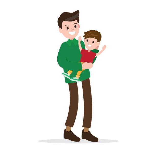 Pai e filho. Pai e filho. Feliz Dia do Pai. Família. ilustração vetorial . —  Vetores de Stock