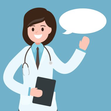 kadın doktor. sağlık işçi, iş, occupation.vector illüstrasyon.