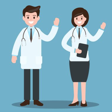 erkek doktor ve kadın doktor. sağlık işçi, iş, occupation.vector illüstrasyon.