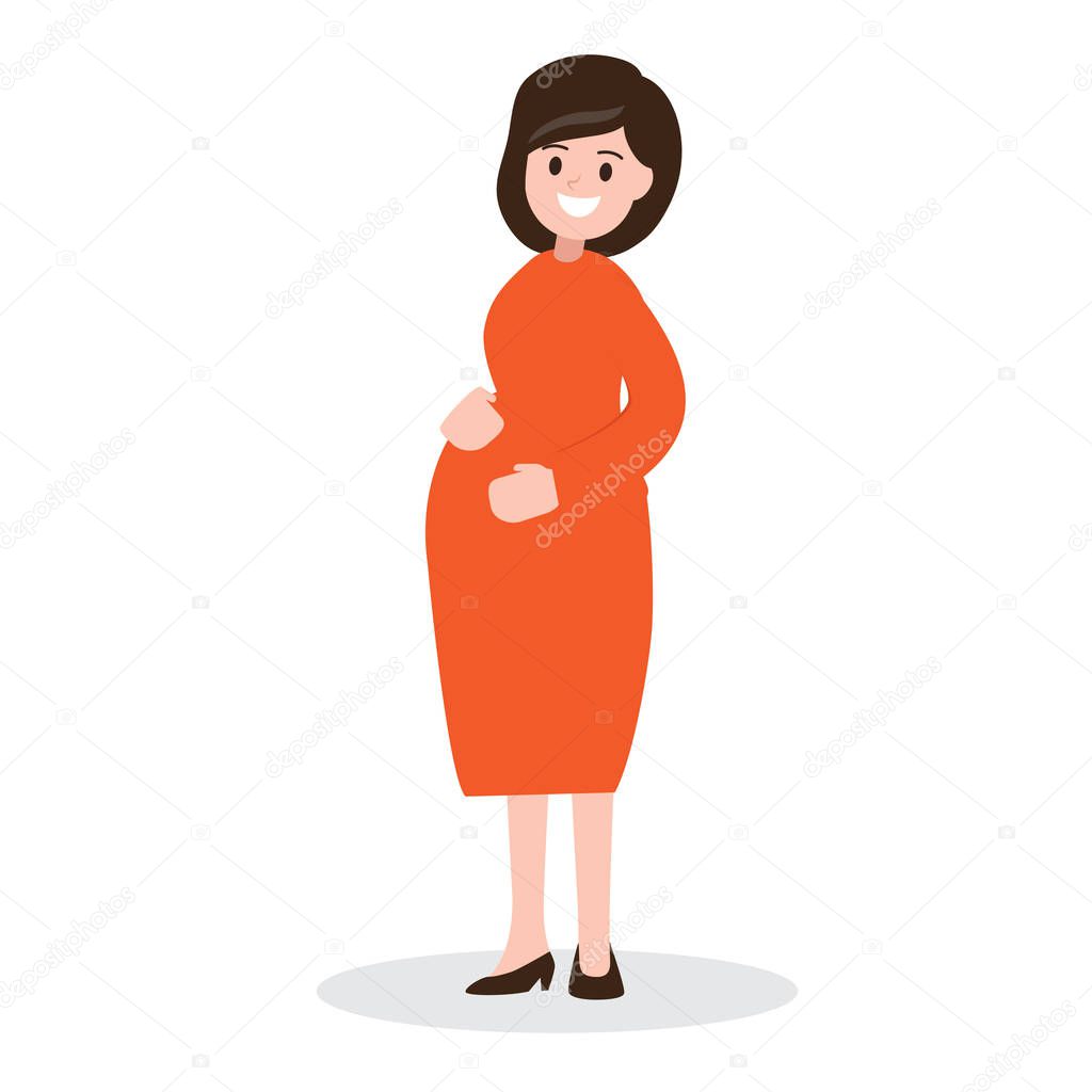 motherhood. happy pregnant woman. vector illustration.