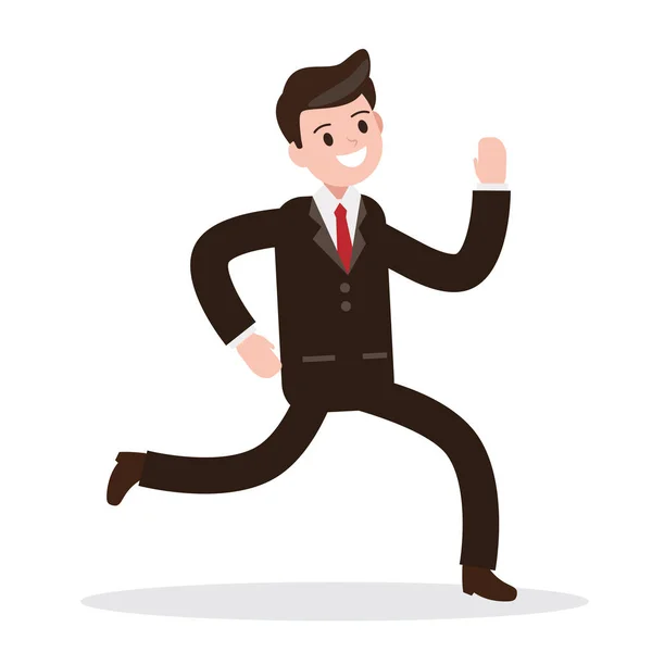 Homme d'affaires courir. travailleur heureux. concept de business design. illustration vectorielle . — Image vectorielle