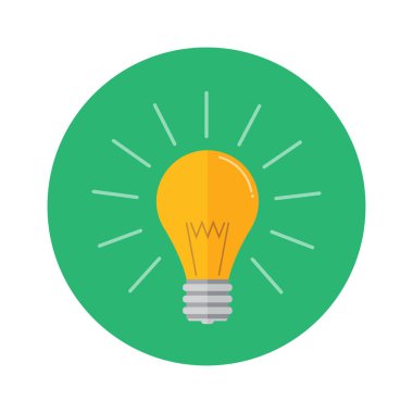 ampul. simge vektör çizim. fikir, ilham ve yaratıcı düşünme.