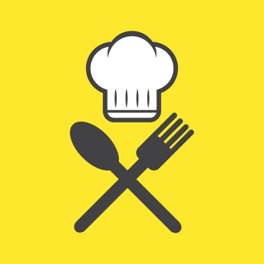 aşçı, yemek, yemek, Restoran simgesi, logo. vektör çizim. mutfak, mutfak tasarım konsepti.