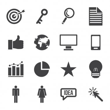 Pazarlama ve iş Icons set. vektör çizim.