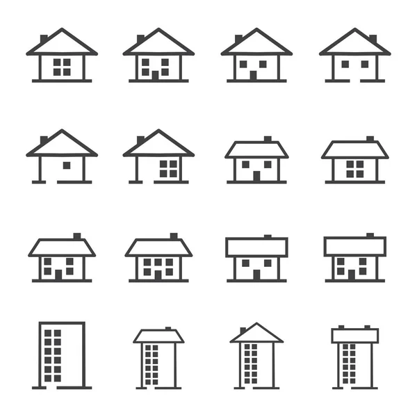 House , home , real estate icons set. vector illustration. — Stock Vector