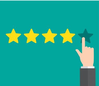  oranı, geribildirim yıldız, değerlendirme. vektör çizim.