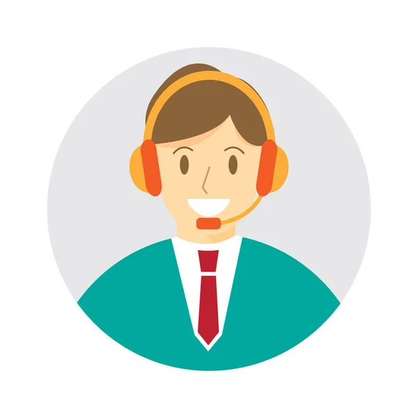 Call center. male , man avartar. icon vector illustration. — Stock Vector