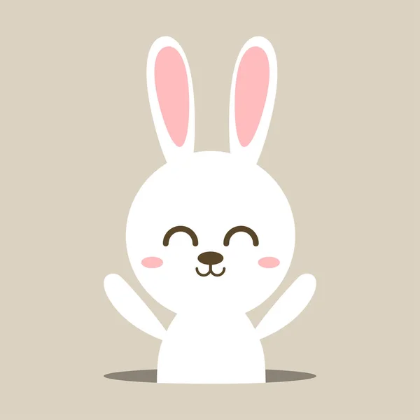 Sevimli tavşan, Paskalya tavşanı, komik hayvan karikatür vektör çizim. — Stok Vektör