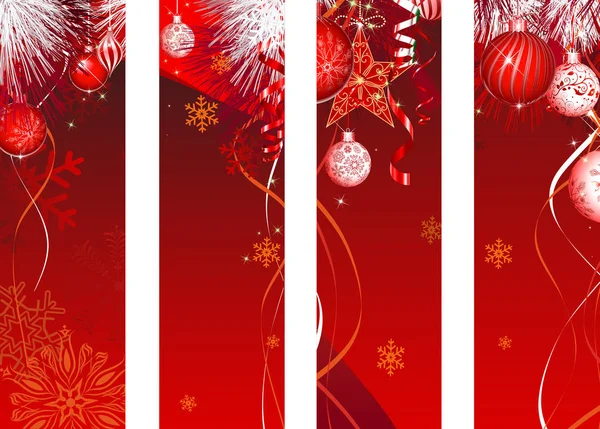 Bannière de Noël verticale Décoration rouge — Image vectorielle