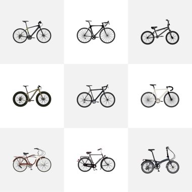 Gerçekçi Bmx, spor döngüsü, eğitim araç ve diğer vektör öğeleri katlanır. Spor gerçekçi simgeler kümesi de patron, Flamanca, eğitim nesneleri içerir.