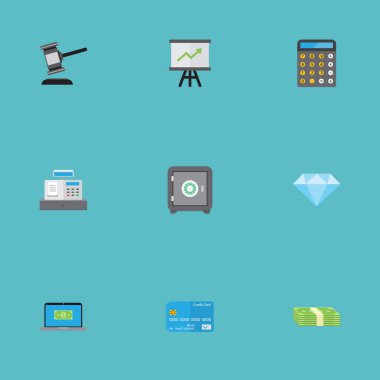 Düz ödeme, kadar grafik ve diğer vektör öğeleri büyüyor. Ticaret düz simgeler kümesi de içerir dizüstü bilgisayar, güvenli, güvenli nesneleri.