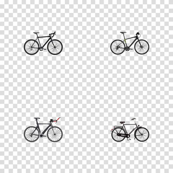 Ρεαλιστική ανταγωνισμού ποδήλατο, κατάρτισης οχημάτων, υβριδικό Velocipede και άλλα στοιχεία του διανύσματος. Σύνολο συμβόλων ρεαλιστικό τρόπο ζωής που περιλαμβάνει επίσης Ολλανδικά, ποδήλατο, ποδήλατο αντικείμενα. — Διανυσματικό Αρχείο