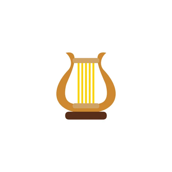 Flat Harp Element. Illustration vectorielle de Lyre plate isolée sur fond propre. Peut être utilisé comme harpe, lyre et symboles d'instrument . — Image vectorielle