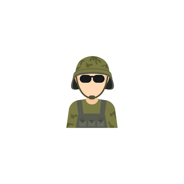 Flaches Soldatenelement. Vektor-Illustration eines flachen Militärmannes isoliert auf sauberem Hintergrund. kann als Soldat, Militär und Mann verwendet werden. — Stockvektor