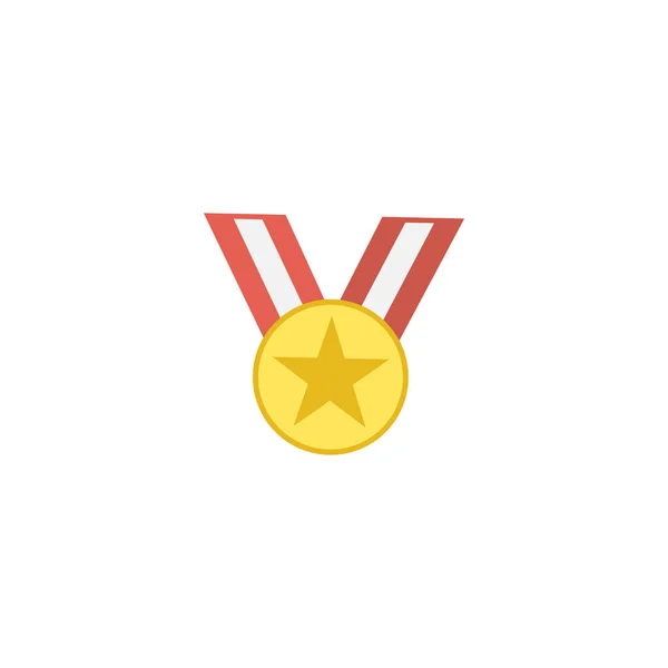 Element płaski Medal. Ilustracja wektorowa płaskie medalion na białym tle na czyste podłoże. Mogą być używane jako Medal, medalion i symbole Award. — Wektor stockowy