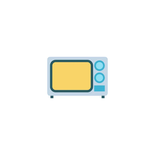 Flat Microwave Element. Vector Illustration Of Flat Electric Stove Isolated On Clean Background. Can Be Used As Microwave, Kitchen And Stove Symbols. — Stock Vector