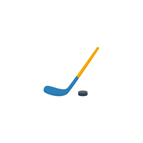 Platte hockeystick Element. Vectorillustratie van platte Puck geïsoleerd op schone achtergrond. Kan worden gebruikt als Hockey Stick en Puck symbolen. — Stockvector