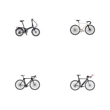 Binicilik, spor döngüsü, yol hız ve diğer vektör öğeleri katlama gerçekçi egzersiz. Bisiklet gerçekçi simgeler kümesi de motor, katlama, Bisiklet nesneleri içerir.