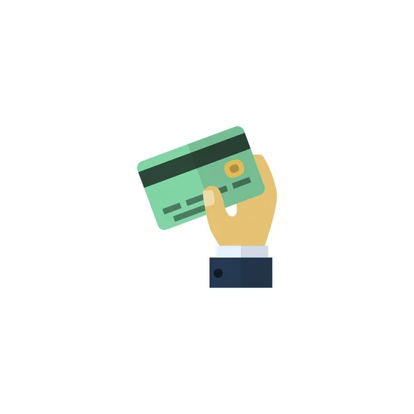 Επίπεδη πιστωτικό στοιχείο. Εικονογράφηση διάνυσμα επίπεδη κάρτα που απομονώνονται σε καθαρό υπόστρωμα. Μπορεί να χρησιμοποιηθεί ως πιστωτική κάρτα και πληρωμή σύμβολα. — Διανυσματικό Αρχείο
