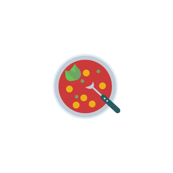 Platte soep Element. Vectorillustratie van platte Bouillon geïsoleerd op schone achtergrond. Kan worden gebruikt als soep, Bouillon en kom symbolen. — Stockvector