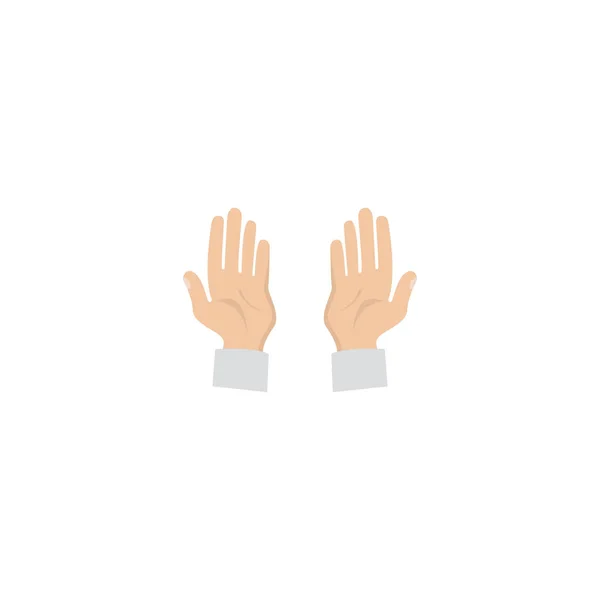 Plochá modlitbě ruce prvek. Vektorové ilustrace plochou dlaní izolované na světlém pozadí. Lze použít jako modlitba, ruku a dlaň symboly. — Stockový vektor