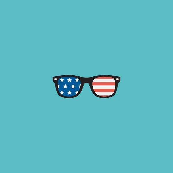Düz ABD gözlük öğesi. Düz gözlük temiz arka plan üzerinde izole vektör Illustration. ABD, gözlük ve gözlük sembolleri kullanılabilir. — Stok Vektör