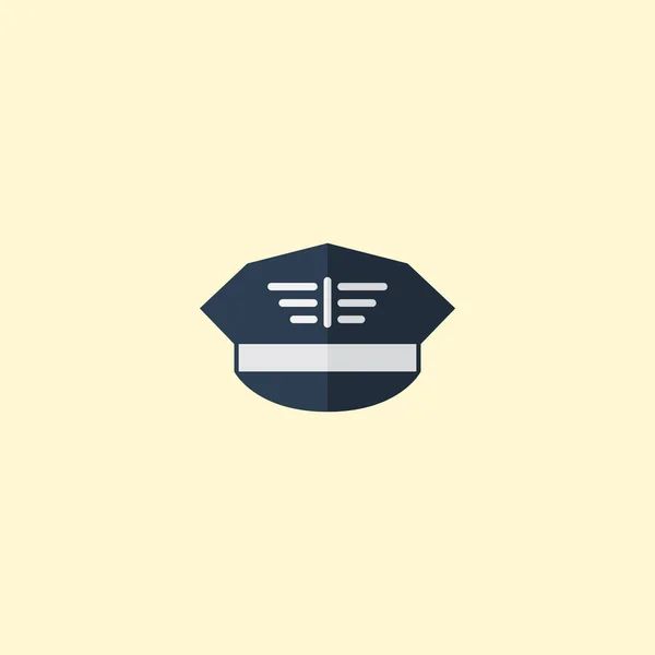 Élément de casquette militaire plat. Illustration vectorielle de chapeau plat isolé sur fond propre. Peut être utilisé comme militaire, chapeaux et chapeaux symboles . — Image vectorielle