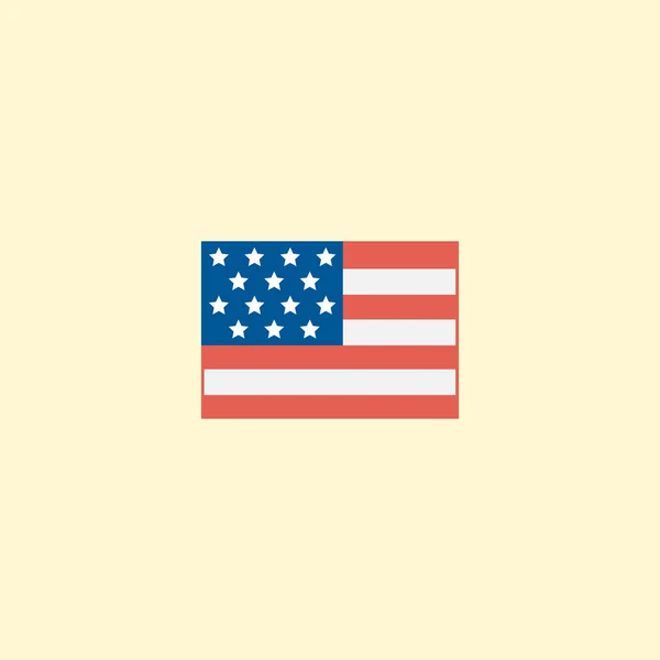 Düz bayrak öğe. Düz Amerikan afiş üzerinde temiz arka plan izole vektör Illustration. Bayrak, Amerika ve afiş sembolleri kullanılabilir. — Stok Vektör