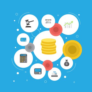 Düz simgeler Finans çuval, Atm, ödeme ve diğer vektör öğeleri. Finans düz simgeler simge kümesi de muhasebe, kadar ödeme nesneleri içerir.