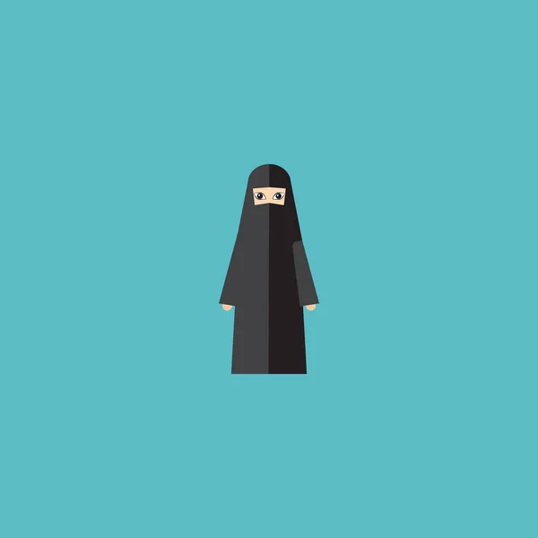 Elemento árabe de ícone plano. Ilustração vetorial de ícone plana mulher muçulmana isolada em fundo limpo. Pode ser usado como símbolos árabes, muçulmanos e mulheres . — Vetor de Stock