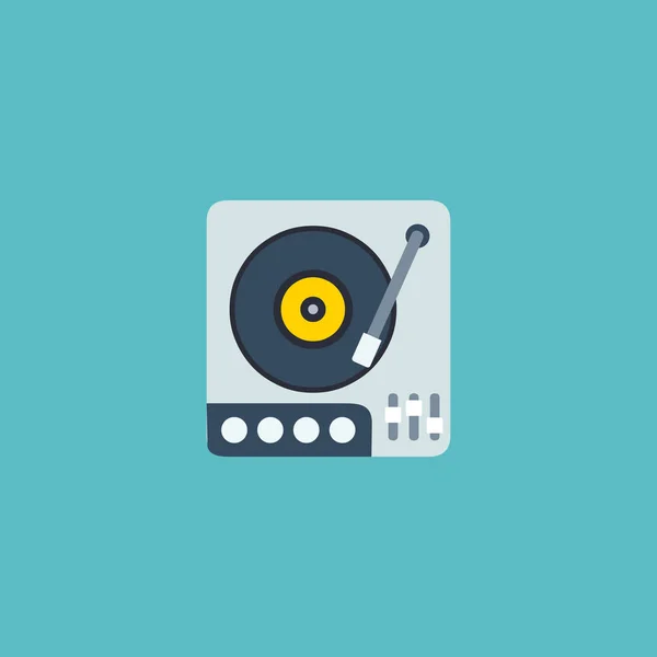 Flat Icon Gramophone Element. Vector Illustration Of Flat Icon Turntable Isolated On Clean Background. Can Be Used As Gramophone, Turntable And Vinyl Symbols. — Stock Vector