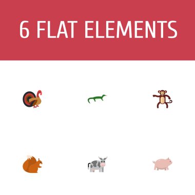 Düz simgeler sincap, sürüngen, domuz ve diğer vektör öğeleri. Hayatta düz simgeler simge kümesi de maymun, domuz, domuz nesneleri içerir.