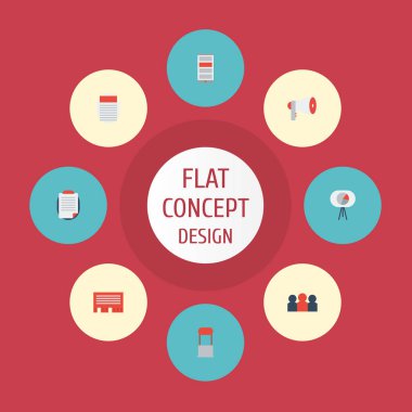 Düz simgeler müşteri Özeti, uygulama, reklam ve diğer vektör öğeleri. Düz simgeleri simgeleri pazarlama seti de içerir Mobile, Özeti, Tripod nesneleri.