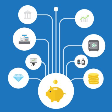 Düz simgeler uzaktan ödeme, diyagram ve diğer vektör öğeleri Bar mücevher Gem. Düz simgeleri simgeleri bankacılık da içerir Bar, diyagram, grafik nesneleri.