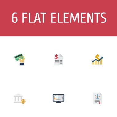 Düz simgeler banka, görev, Net gelir ve diğer vektör öğeleri. Muhasebe düz simgeler simge kümesi de kural, yazılım, kredi nesneleri içerir.