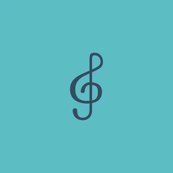 Lapos ikon violinkulcs elemet. Vektoros illusztráció lapos ikon Quaver elszigetelt a tiszta háttérben. Lehet használni, mint hangjegykulcs, Megjegyzés és szimbólumok reszketés. — Stock Vector