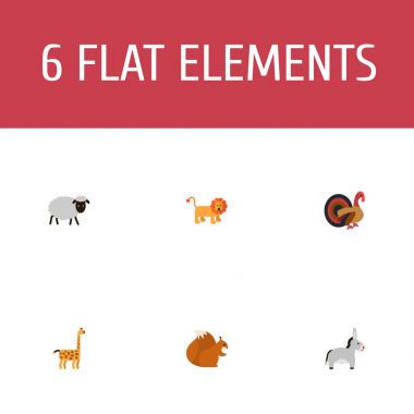 Düz simgeler yaban kedisi, Jackass, işkembe ve diğer vektör öğeleri. Zooloji düz simgeler simge kümesi de işkembe, eşek, orman nesneleri içerir.