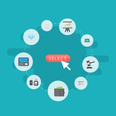 Düz simgeler Atm, mücevher Gem, bilgisayar ve diğer vektör öğeleri. Düz simgeleri simgeleri de bankacılık büyüyen, ödeme, ok nesneleri içerir.