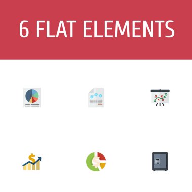 Düz simgeler kağıt, pasta Bar, Net gelir ve diğer vektör öğeleri. Düz simgeleri simgeleri kayıt kümesi de kağıt, grafik, sayfa nesneleri içerir.