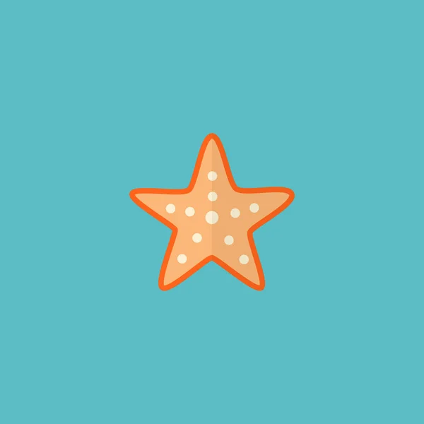 Elemento de estrela-do-mar de ícone plano. Ilustração do vetor da estrela plana do mar do ícone isolada no fundo limpo. Pode ser usado como símbolos do mar, da estrela e do Starfish . —  Vetores de Stock